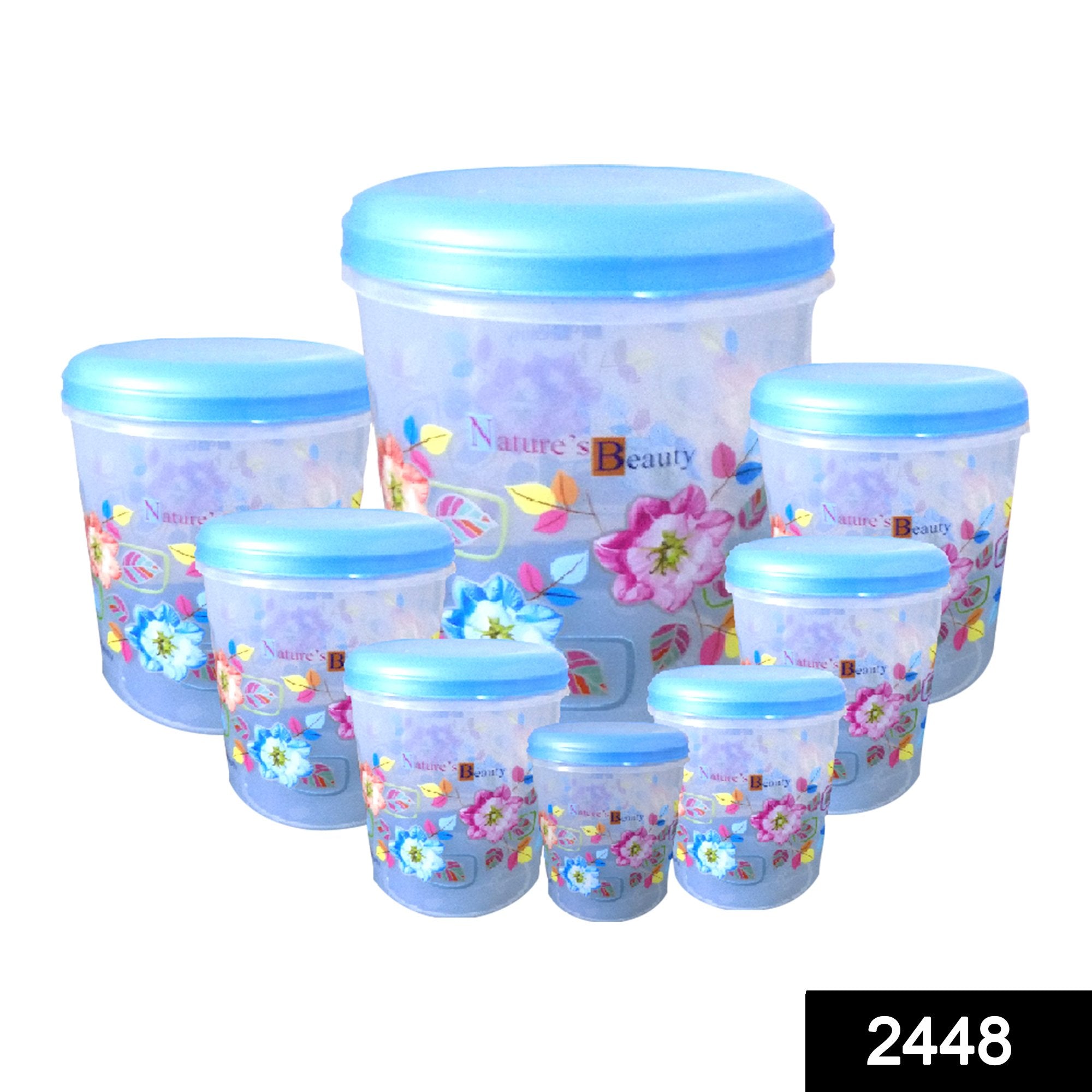 2448 Air Tight Plastic Transparent Container Set (10000ml, 7000ml, 5000ml, 3000ml, 2000ml, 1000ml, 750ml, 500ml) - SkyShopy 2448 Air Tight Plastic Transparent Container Set (10000ml, 7000ml, 5000ml, 3000ml, 2000ml, 1000ml, 750ml, 500ml) - SkyShopy